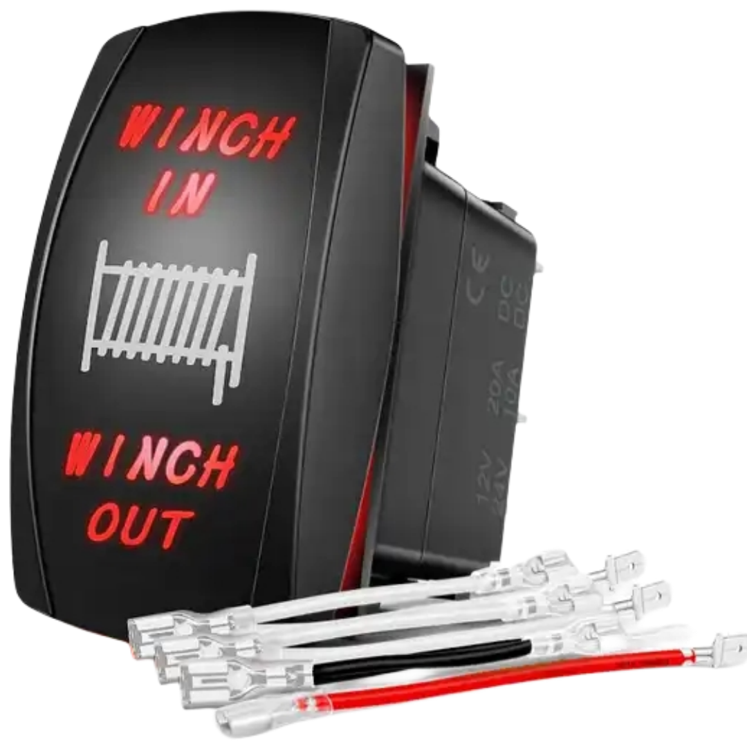 12V Winch Switch Marine LED 24V Rocker Switch 7 Pin Marine Waterproof Toggle Switch on OFF for Truck Boat Car RV UTV ATV Bus